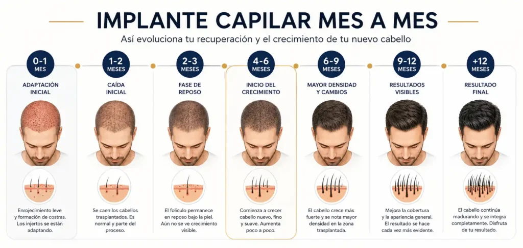 Implante capilar mes a mes - Clínica estética Be Dharma de Medellín - Clínica de implante capilar en Colombia Be Dharma Hair