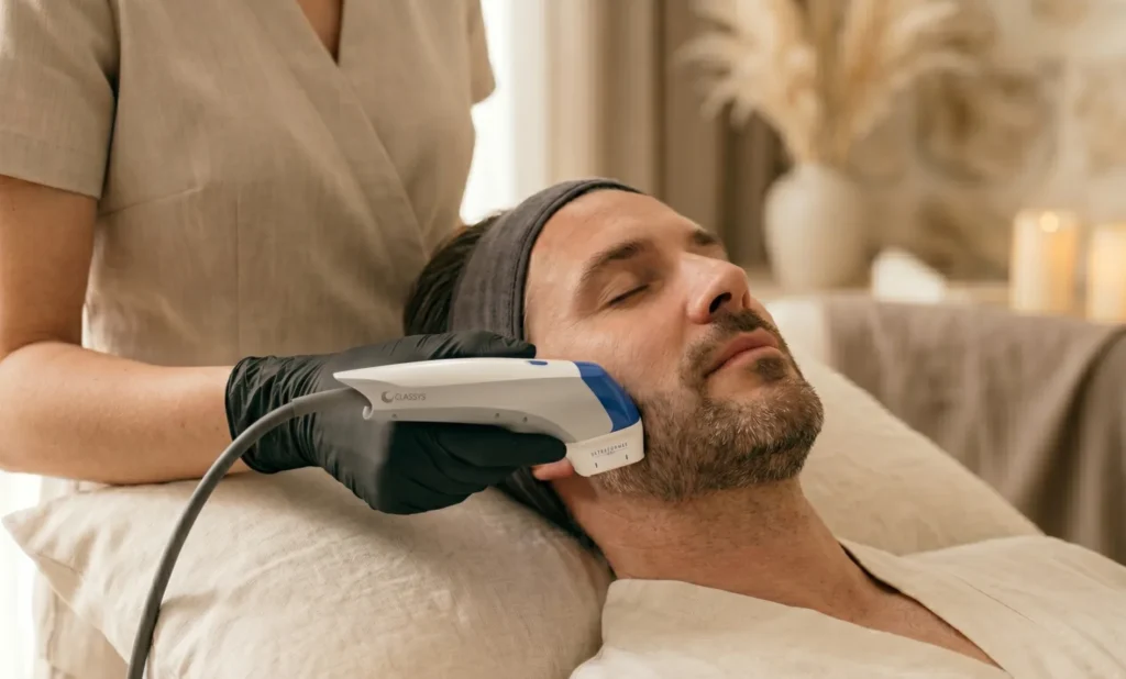 Ultraformer HIFU non-surgical lifting treatment on the jawline
