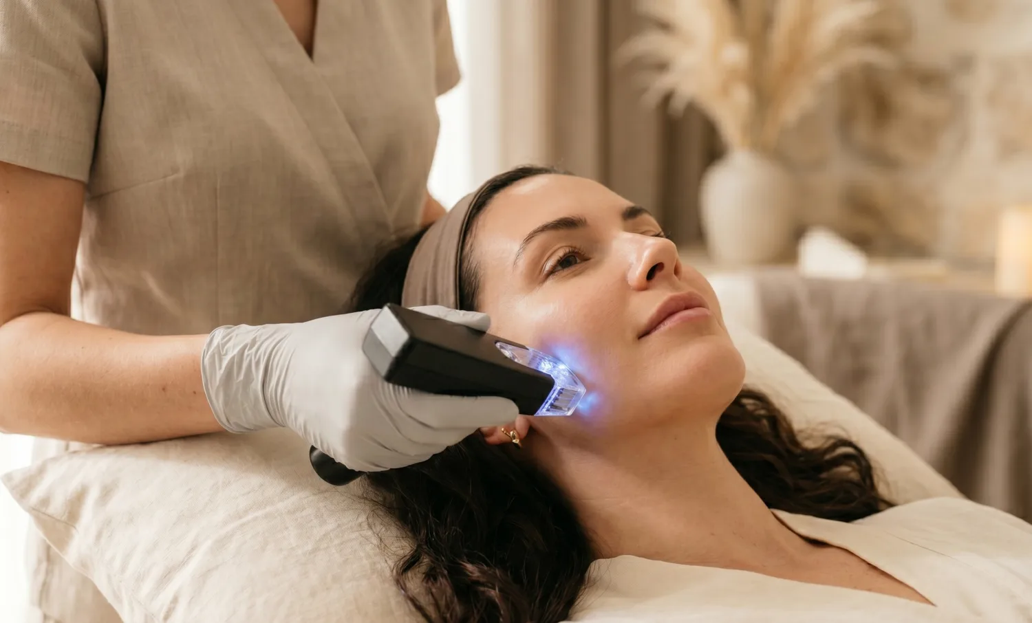 Morpheus8 radiofrequency microneedling on the cheek