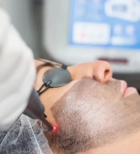 Hollywood Peel carbon laser treatment for men at Clínica Be Dharma in Medellín